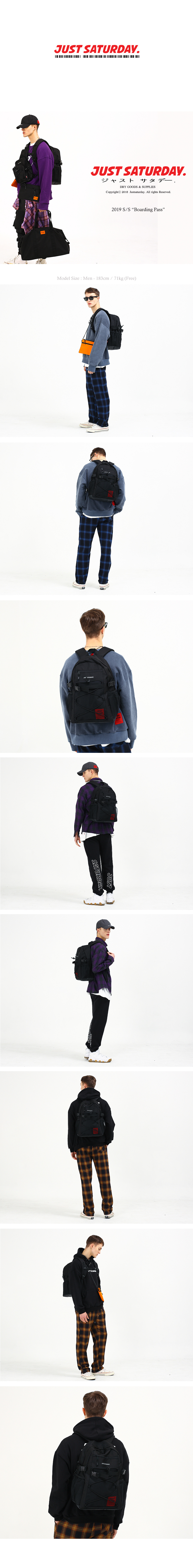 저스트세러데이(JUST SATURDAY) 오리지널 어드 백팩 블랙