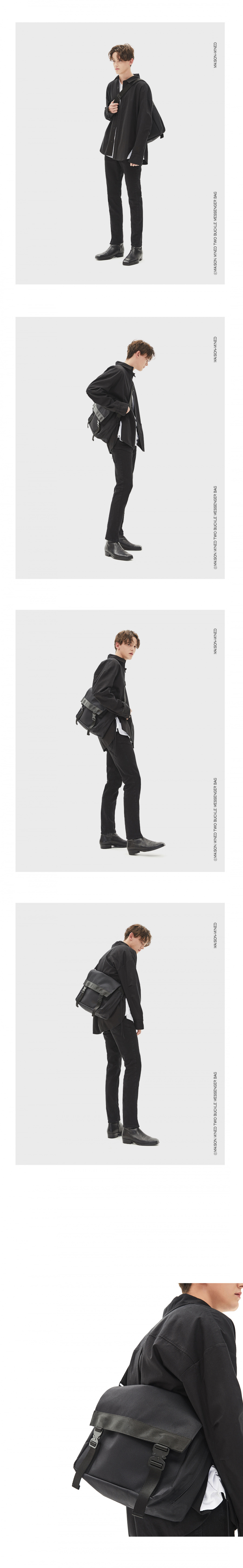 메종미네드(MAISON MINED) TWO BUCKLE MESSENGER BAG