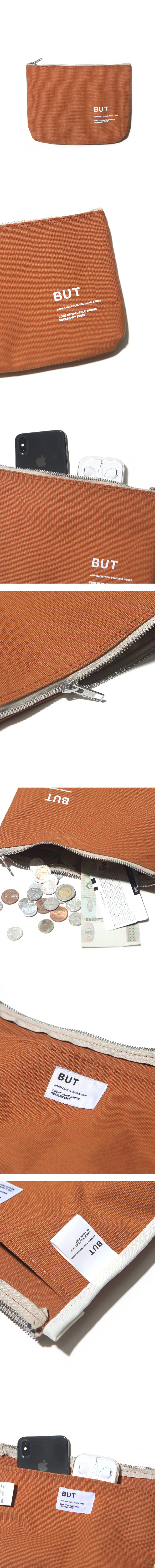 벗딥(BUTDEEP) SIGNATURE LOGO POUCH-CARAMEL