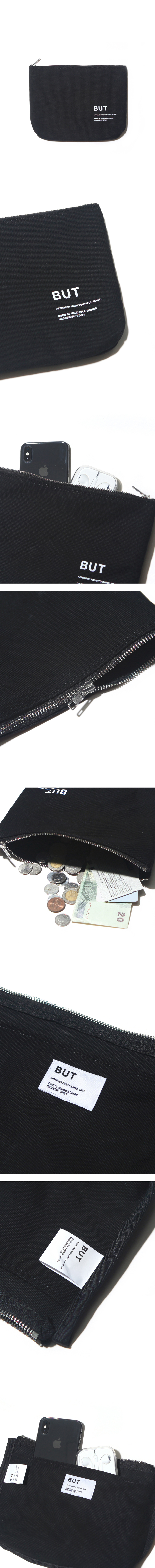 벗딥(BUTDEEP) SIGNATURE LOGO POUCH-BLACK