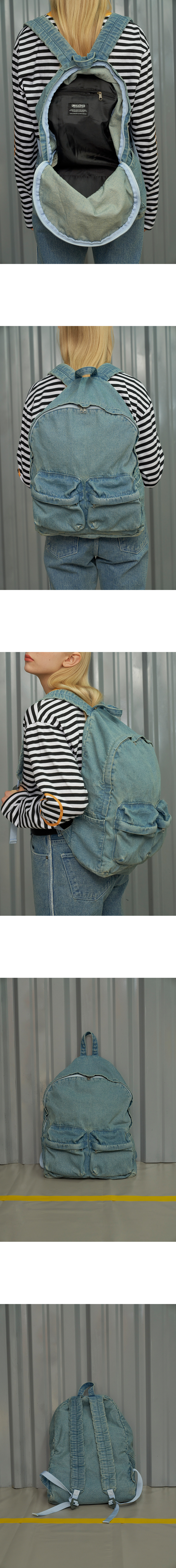 어널로이드(UNALLOYED) 데님 멀티 백팩 / 블루