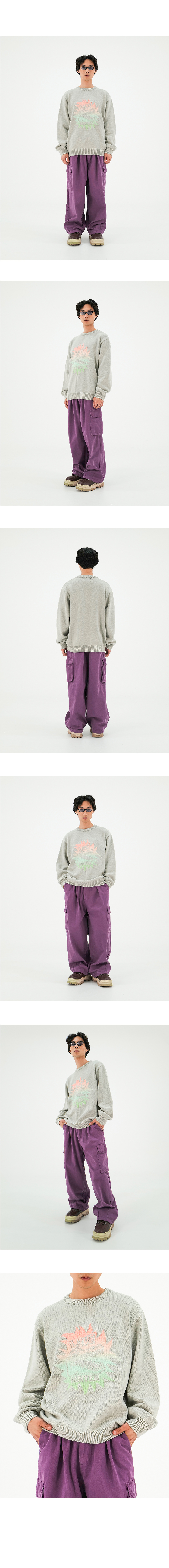 Dino Graphic Knitwear_Light Gray
