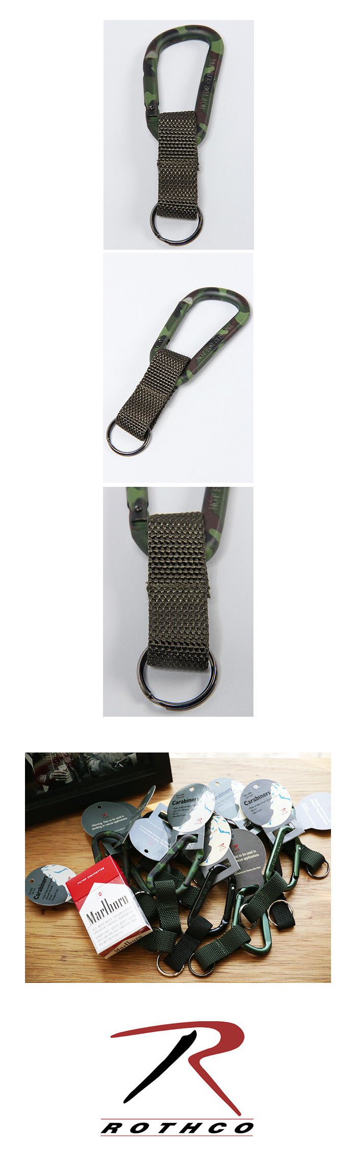 로스코(ROTHCO) JUMBO 80MM CARABINER (WOODLAND CAMO)