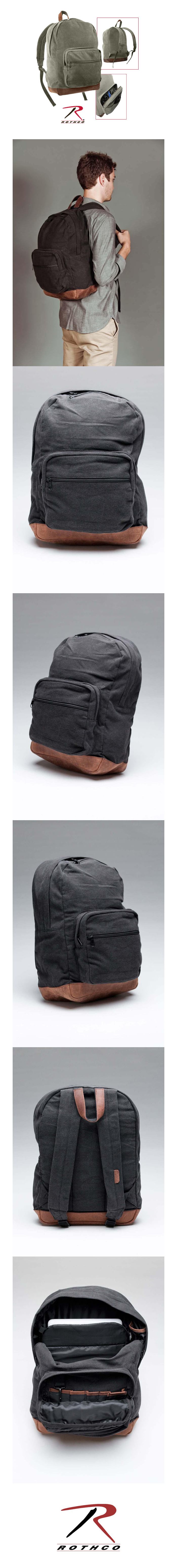 로스코(ROTHCO) CANVAS TEARDROP PACK OLIVE WITH LEATHER