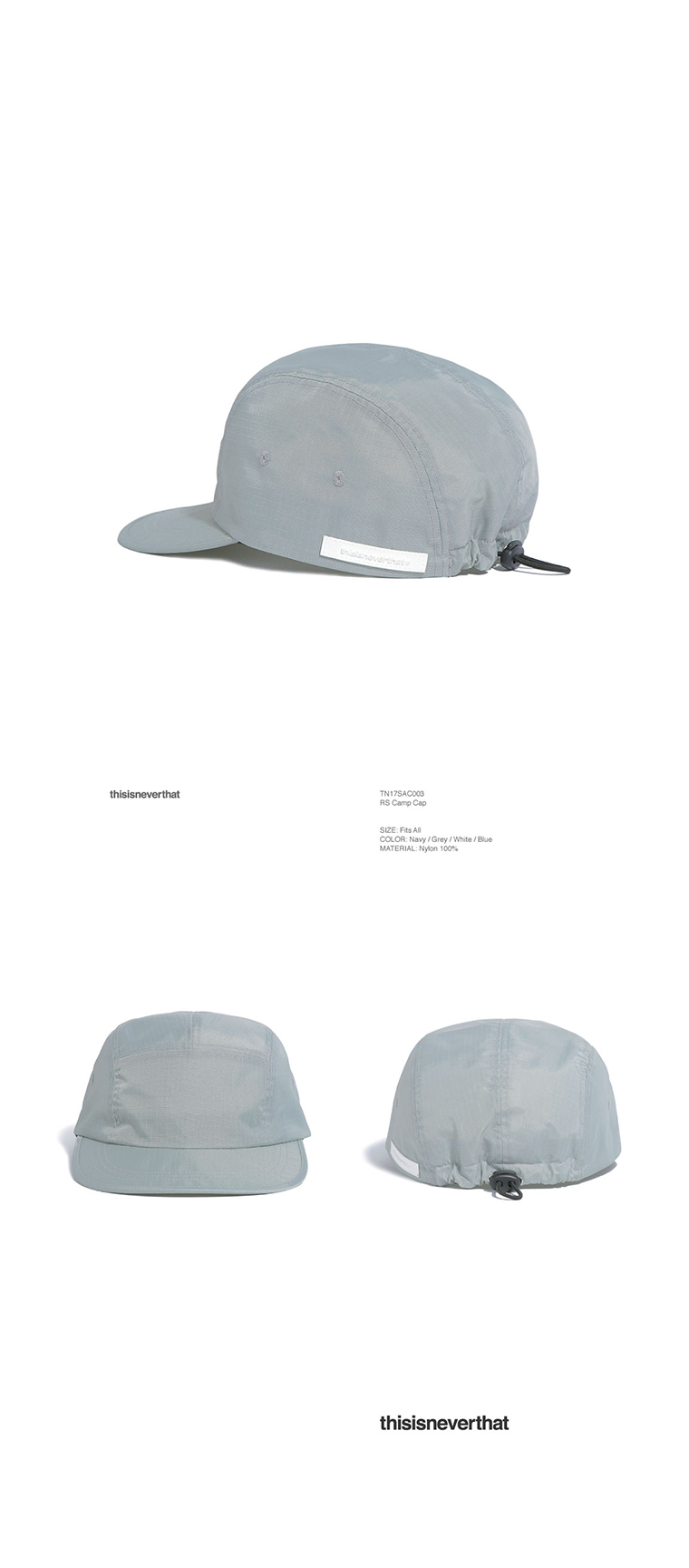 디스이즈네버댓(THISISNEVERTHAT) RS Camp Cap Grey