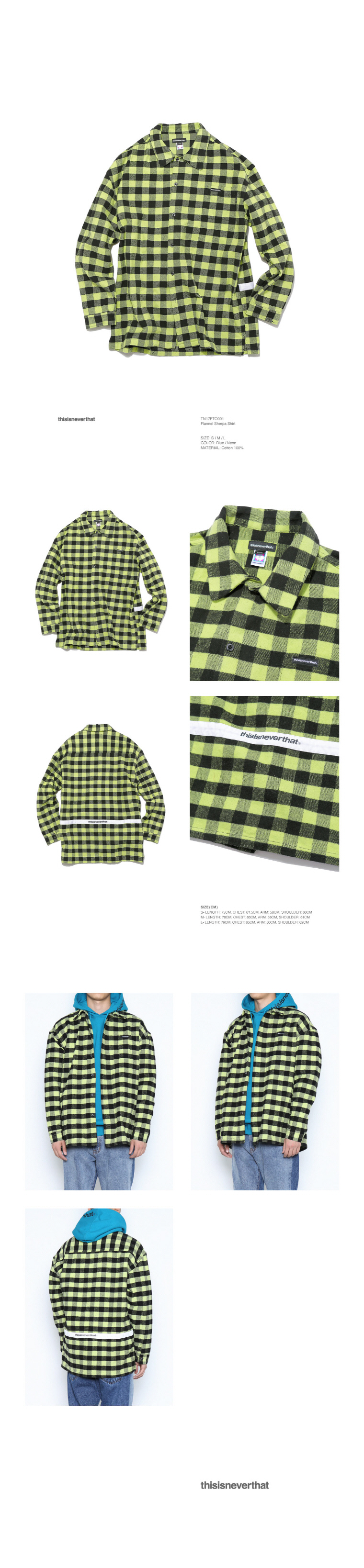 디스이즈네버댓(THISISNEVERTHAT) Flannel Sherpa Shirt Neon