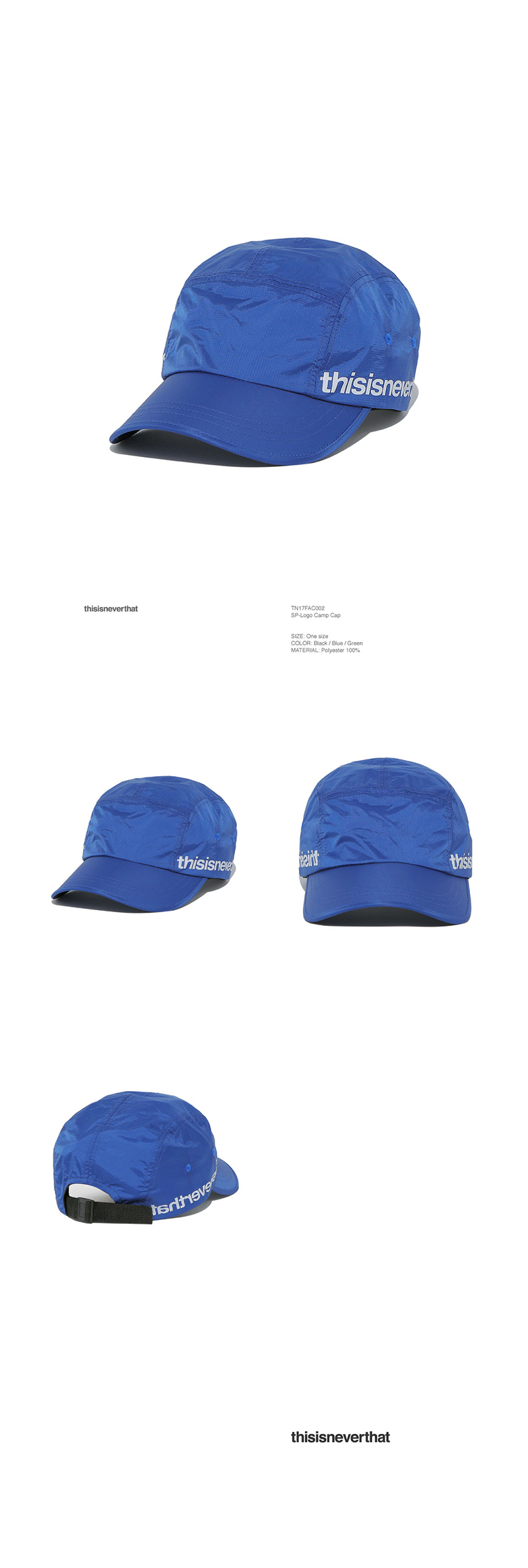디스이즈네버댓(THISISNEVERTHAT) SP-Logo Camp Cap Blue