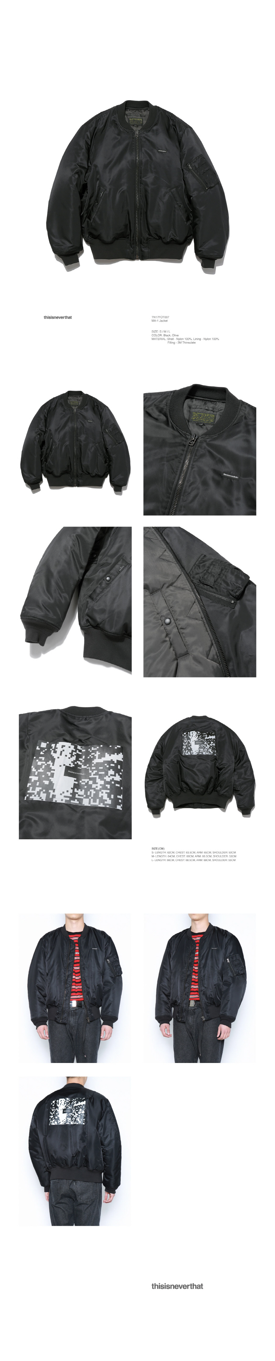 디스이즈네버댓(THISISNEVERTHAT) MA-1 Jacket Black