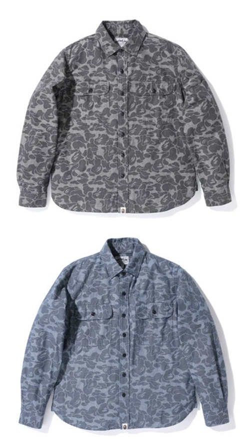 A Bathing Ape ABC CHAMBRAY WORK SHIRT A Bathing Ape ABC CHAMBRAY WORK SHIRT