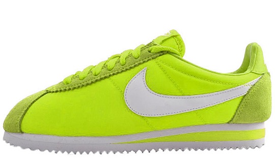 nike cortez lime green