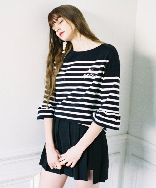 얼론투게더(ALONE&TOGETHER) ruffle stripe navy - 69,000원 | 무신사 스토어 - 셀렉트숍