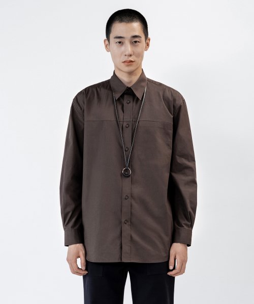 [BLACK LABEL] STITCHED POCKET SHIRT BROWN