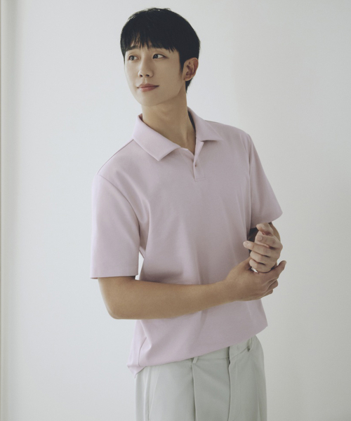 [SUPIMA]Collar T-shirt. - 6color