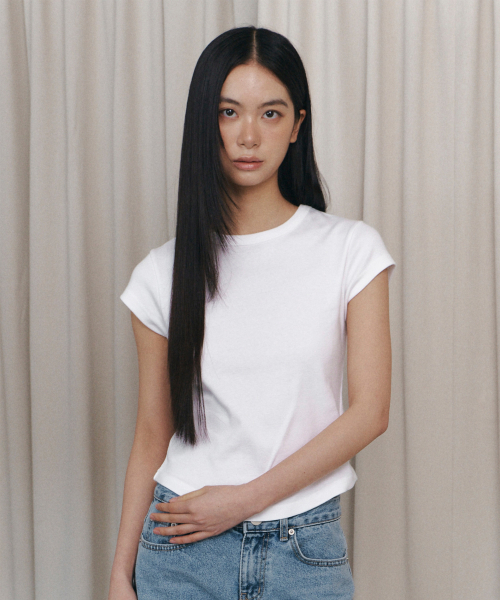 C 90S LINE BASIC T-SHIRT_WHITE