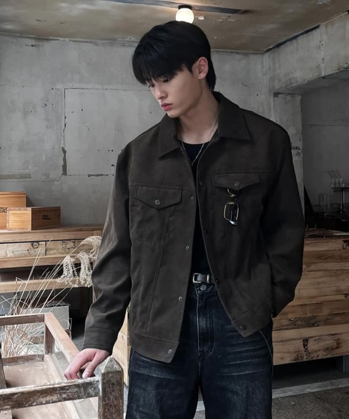 [ON]Suede Semi-Overfit Trucker - 2color