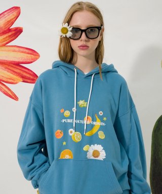 ★MAINBOOTH★Fruity Nature Hood T-shirt(SKY BLUE)★正規品 메인부스(MAINBOOTH) Fruity Nature Hood T-shirt(SKY BLUE