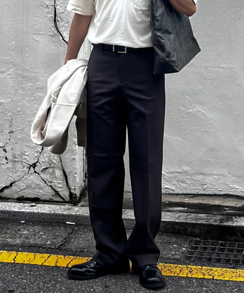 [ON]Do Good_[Warm] Semi-wide banding slacks - 4color