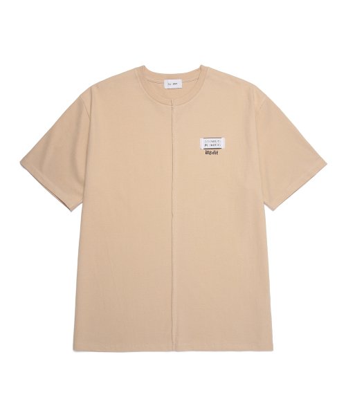 HALF CUTTING T-SHIRT BEIGE