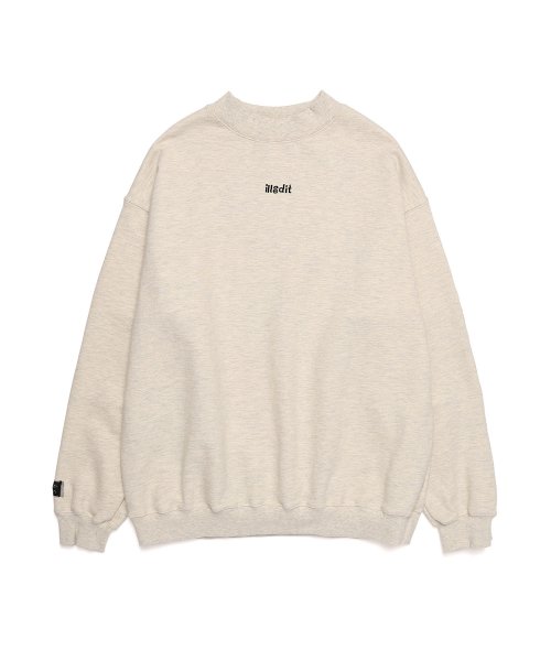 HALFNECK RIB SWEATSHIRT MELANGEGREY
