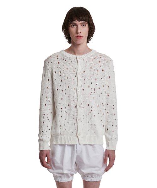 Destroyed Cardigan_White