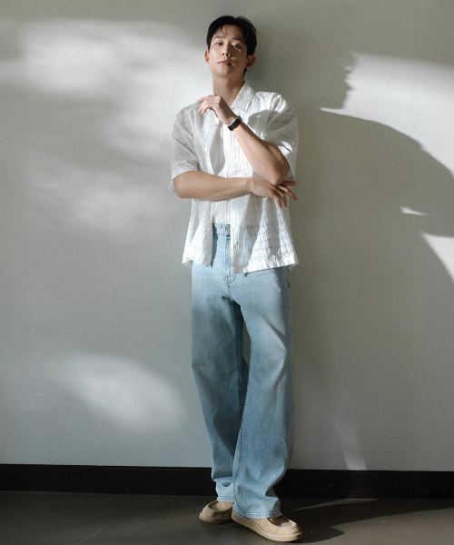 [Cool]10oz wide light blue denim pants