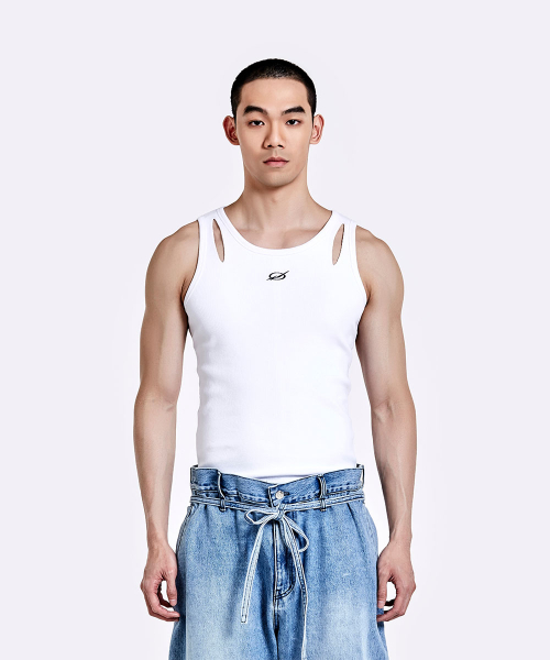 Devils laugh sleeveless - White