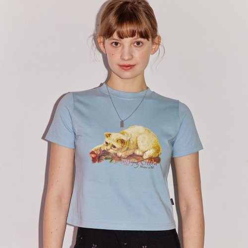 CROP TEE_IRD_BABY BLUE