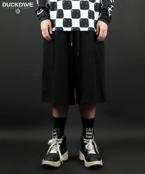 TUCK WIDE HLAF PANTS BLACK