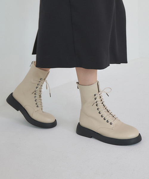 레이스업 플랫 워커부츠 412146009 (3.5cm/3color)