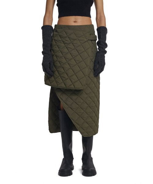 Detachable Quilted Skirt_Khaki