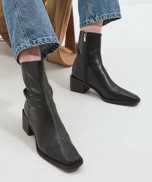 슬림 스퀘어 토 앵클부츠 412246004 (5.5cm/2colors)
