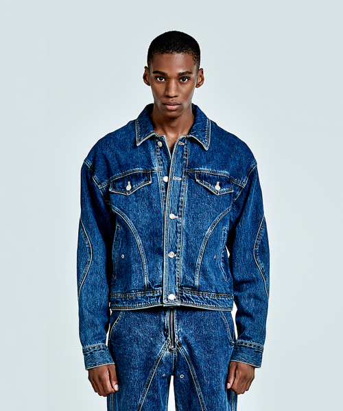 Tunnel Lining denim Jacket - Deep Blue
