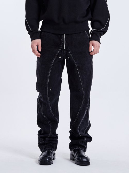 TUNNEL LINING TROUSER (DENIM) - Washed Black