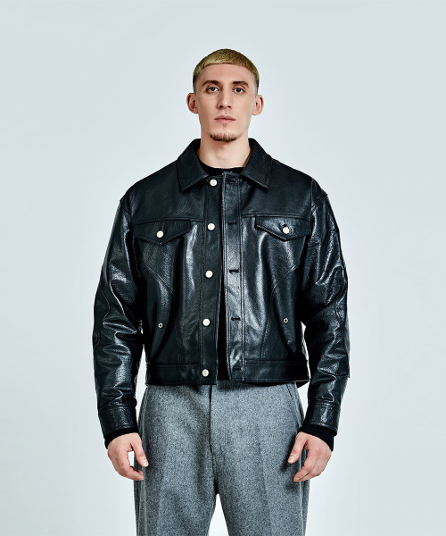 Tunnel Lining leather Jacket - Black