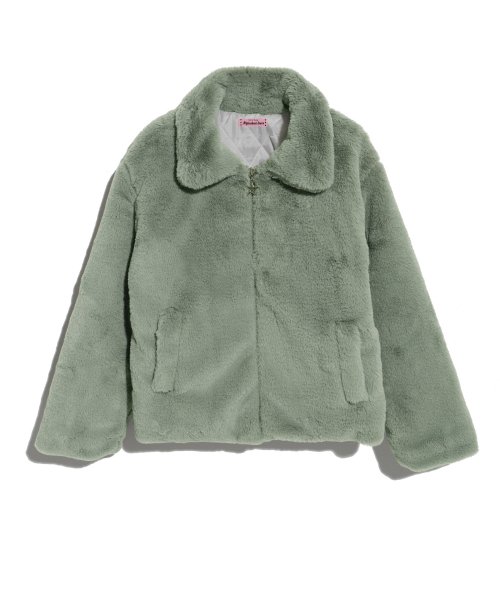 ZIP FUR JACKET_KHAKI