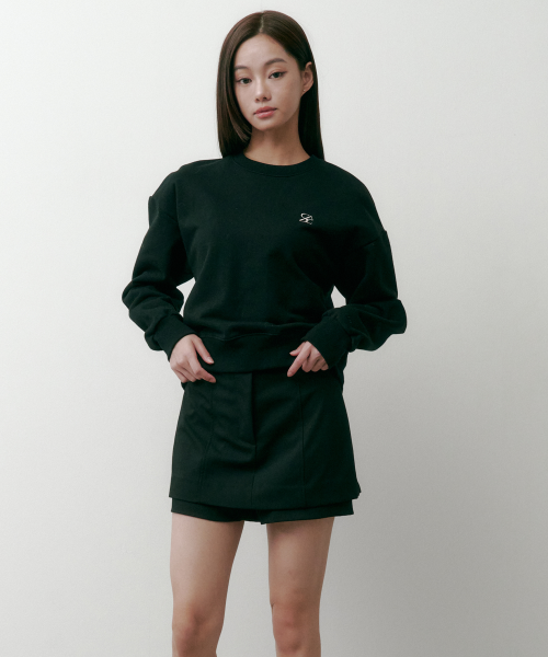 SAC 로고 크롭 스웨트셔츠 블랙 4W2233301