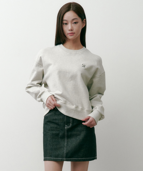 SAC 로고 크롭 스웨트셔츠 오트밀 4W2233301