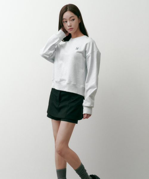 SAC 로고 크롭 스웨트셔츠 멜란지그레이 4W2233301