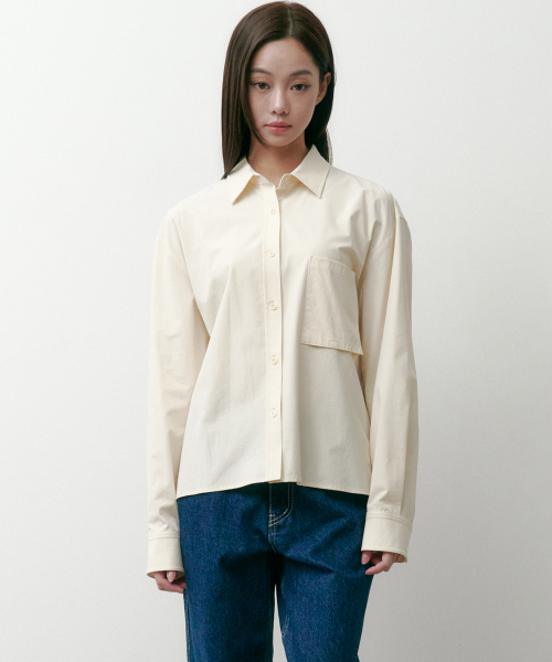SAC 로고 포켓 셔츠 크림 4W2237302
