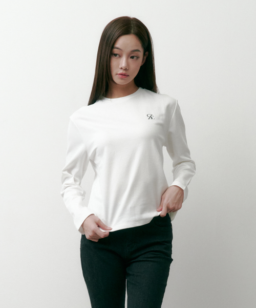 SAC 로고 롱슬리브 실켓 티셔츠 아이보리 4W2231301
