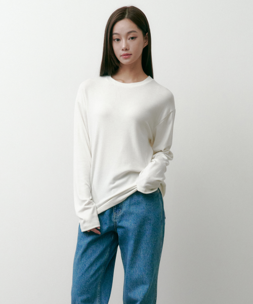 텐시울 롱슬리브 티셔츠 아이보리 4W2231302