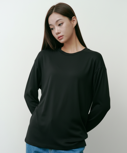텐시울 롱슬리브 티셔츠 블랙 4W2231302