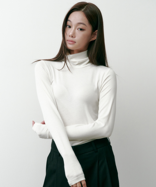 텐시울 베이직 터틀넥 티셔츠 아이보리 4W2245302