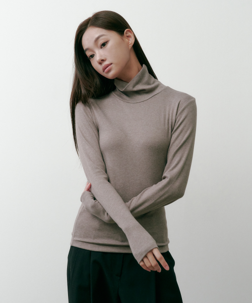 텐시울 베이직 터틀넥 티셔츠 진베이지 4W2245302