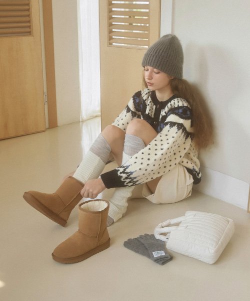 Zenly Natural Leather Fur Lining Sheepskin Boots (3cm)