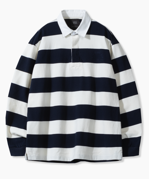 ASI STRIPE RUGBY SHIRT_NAVY&WHITE