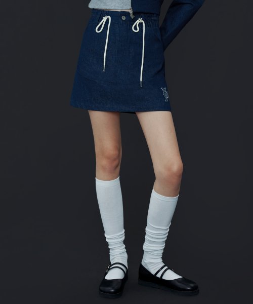 [NF] DELUDE DENIM MINI SKIRT (BLUE)_F23QD834