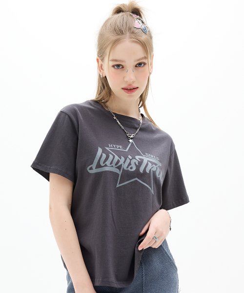 DN STAR LOGO TEE(CHARCOAL)