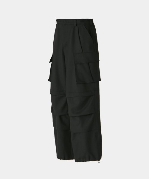 TECHNICAL CARGO WOOL PANTS (BLACK)