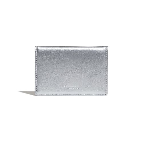 CRINKLE SOFT CARD CASE - SILVER